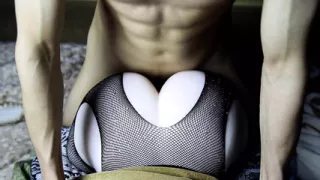 Covered her huge round ass with a fountain of sperm and continued to fuck her anus!