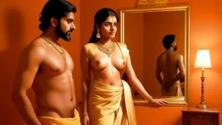 Desi woman from Indian village waited for her husband at the door of the house to satisfy her sex lust