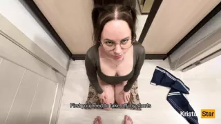 Virgin Stepsister Learns to Give Blowjob on Stepbrother's Cock - Russian with Talking