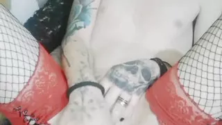 Sissy playing with dildo