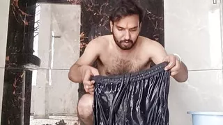 Desi young boy enjoy washing underwear and enjoy masterbation