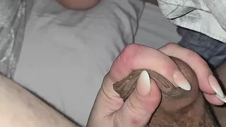 Step mom allergic reaction of step son dick while handjob his dick
