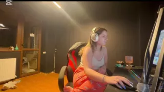 Cute Blonde Farting on Gaming Chair