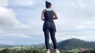 Horny stepsister shows her ass in public