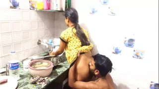 Indian girl has hard sex in kitchen  Mumbai