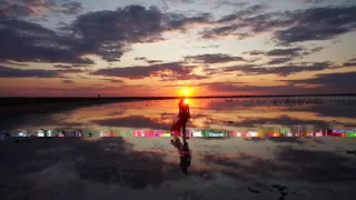 Walk on Red Sunset of Elton Salt Lake