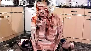 Granny with big breasts feels male pole inside her hairy pussy