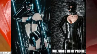 Teen latex girl cumshot swallowing cum compilation with mask and high heels!