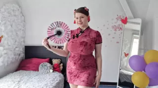 Cherry Blossom Grwm, Soft and Sensual Tease in a Cheongsam