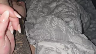 Tattooed step mom hand slip into step son dick for a handjob