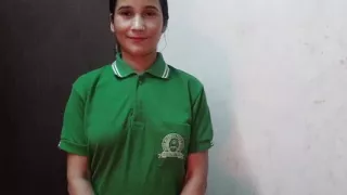 College girl left the water drained