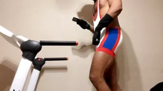 Muscle Man White Singlet Treadmill Walk