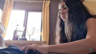 Step daughter dry the dick