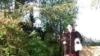 In an outfit with a pleated white dress for an evening.