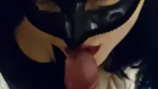 Horny milf wrapping her lips around a hard cock!