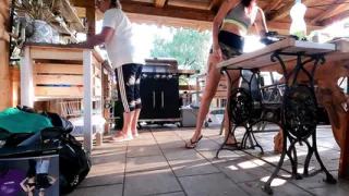 Neighbors barbecue party hot tight girls in summer dress short skirts no panties bbq party - ep. 1