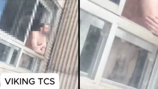 I go out on the balcony with my big uncut soft cock hanging... I'm sure someone is watching me...