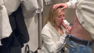 Blonde Sucks Cock In The For Gifts