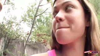 Seduced by a Raunchy Blonde MILF the Brunette Babe Enjoys Intense Lesbian Cunnilingus and Fingering