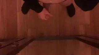 Cumming on my mirror and licking it