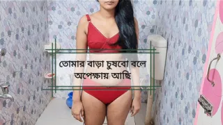 Stepsister was taking a shower and stepbrother secretly enjoyed it