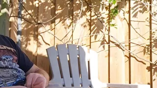 Masturbating in the garden and shooting my load.