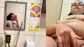 Risky Public Bathroom Pussy Play