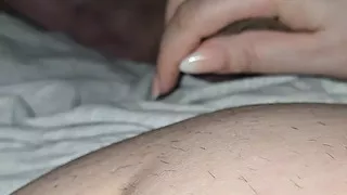 Step mom pulled out step son dick without shame and handjob him