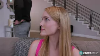 Blonde teen Athena Fleurs gets fucked and creamed at her babysitting gig.