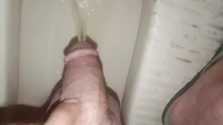 Sexy pissing handjob