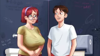 hot aunty and her nebourhood  men anon make seen in summertime saga part 2