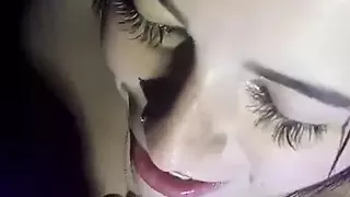 I Wanted to Record a Song and It Ends with a Blowjob and with Milk in Her Mouth