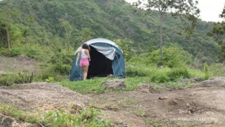 Step Sister Teaches Step Brother How To Fuck , Sex In A Tent