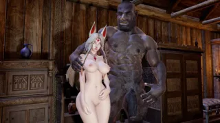Sexy Blonde Ahri Fucked and Creampied By a Black Monster Cock