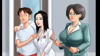 Summertime saga: MILF professor walks around the college with dildo in her pussy ep 73