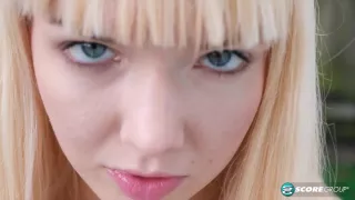 Yoga chick Sveera stretches outside and then loses her yoga clothes, spreads and fingers her snatch.