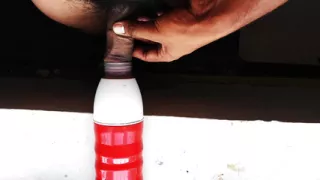 Indiab boy put dick into botel for erection
