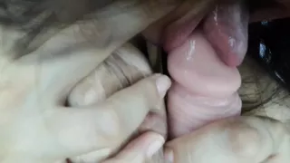 Horny busty woman shows her best friend's boyfriend how she would masturbate his delicious cock until she swallows his cum.