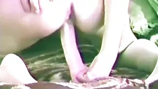 Toy in Ass & Cock in Pussy