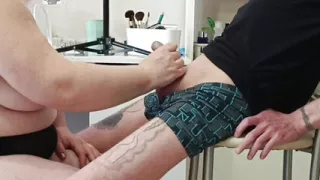 Stepmom does blowjob and dick fingering until I cum