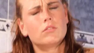 Beautiful German redhead MILF assfucked in the kitchen