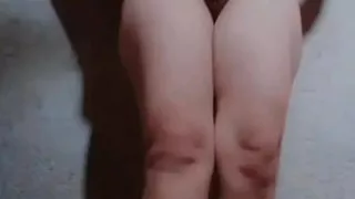 Beautiful sexy girl masturbating hiding in bathroom