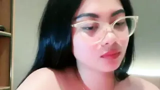 Office friend showing off body in front of camera