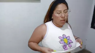 Sapphire sucks a dildo and plays with herself