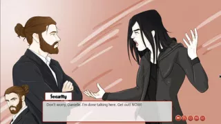 Trying to Convince a Hoodie Guy in Movie Studio