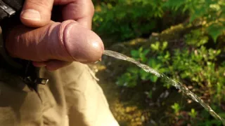 Pissing and cumming in the morning sun