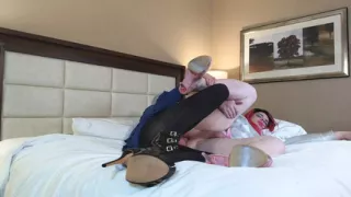 Hot Femboy Fucks Trans Woman in Pink Skirt