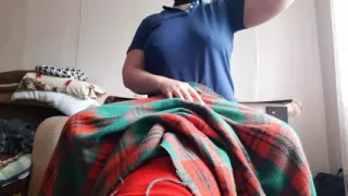 My shy stepsister licks my pussy under the blanket