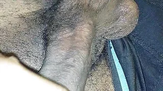 Thick cut big black dick jacking off