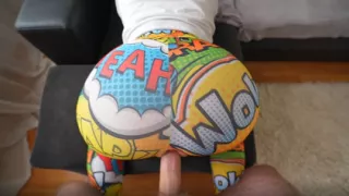 Caught my stepsister masturbating and fucked her, tearing her leggings on her big ass